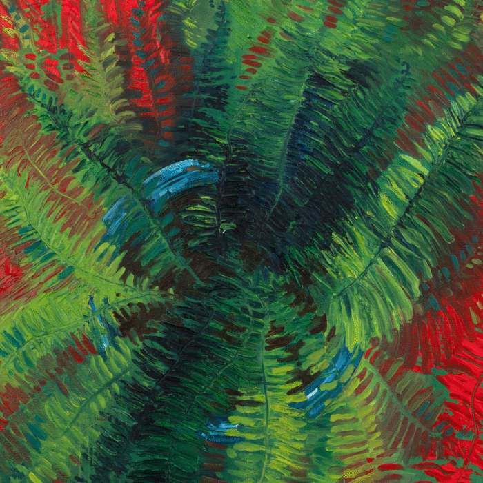Sword Fern in Blue Pot